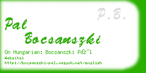 pal bocsanszki business card